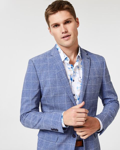 Cortis Tailored Jacket, Blue Windowpane, hi-res